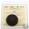 Image 1 : New Brunswick 1-cent 1864 E/F ICCS Certified F-12