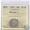 Image 1 : Newfoundland 10-cent 1873 Obverse 2 ICCS Certified VF-20
