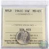 Image 1 : Newfoundland 10-cent 1941C ICCS Certified MS-65