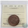 Image 1 : 1-cent 1858 ICCS Certified AU-58  A Bright lustrous coin with Mint state appeal