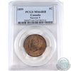 Image 2 : 1-cent 1859 Narrow 9 PCGS Certified MS-64 RB. Coin contains a soft red glow throughout with strong s