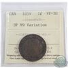 Image 1 : 1-cent 1859 DP #1 N9 Variation ICCS Certified VF-30. #1 is not on holder but under magnification thi