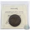 Image 2 : 1-cent 1859 DP #1 N9 Variation ICCS Certified VF-30. #1 is not on holder but under magnification thi