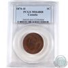 Image 1 : 1-cent 1876H PCGS Certified MS-64 RB. Coin contains a deep cherry red glow with hints of blue and vi