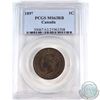 Image 1 : 1-cent 1897 PCGS Certified MS-63 RB. An attractive coin with accents of Dark Brown and original Cher