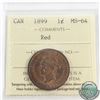 Image 1 : 1-cent 1899 ICCS Certified MS-64 Red. A well struck coin with deep original red Fields.