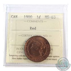 1-cent 1900 ICCS Certified MS-63 Red.