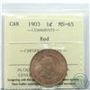 Image 1 : 1-cent 1903 ICCS Certified MS-65 RED  Attractive coin with near 100% full Red Fields.