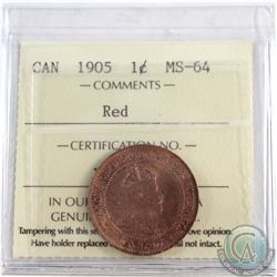 1-cent 1905 ICCS Certified MS-64 RED