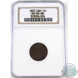 1-cent 1922 NGC Certified MS-64 Brown.