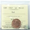 Image 1 : 1-cent 1927 ICCS Certified MS-65 RED. *Tied for Highest Grade by ICCS  *LOW POP - less than 10 known