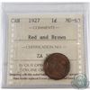 Image 1 : 1-cent 1927 ICCS Certified MS-63 Red & Brown.