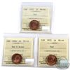 Image 1 : 1-cent, 1933 RED, 1934 R&B, & 1935 RED All ICCS Certified MS-64  3pcs.