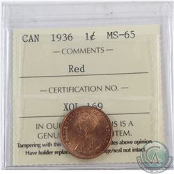 1-cent 1936 ICCS Certified MS-65 RED.