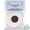Image 1 : 1-cent 1943 PCGS Certified MS-65 RB. Coin contains attractive olive green, and violet tones.