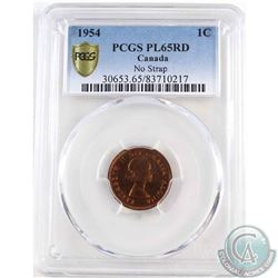 1-cent 1954 No Strap PCGS Certified PL-65 Red