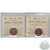 Image 1 : 1-cent 1961 & 1964 ICCS Certified PL-66 Red Ultra Heavy Cameo. 2pcs