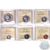 Image 1 : 1-cent, 5-cent, 10-cent, 25-cent, 50-cent & Silver $1 1964 ALL ICCS Certified PL-66 Heavy Cameo. 6pc
