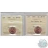 Image 1 : 1-cent 1982 & 1983 Far Beads ICCS Certified MS-66 Red. 2pcs