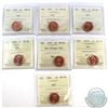 Image 1 : 1-cent 2000, 2001, 2002, 2002P, 2003, 2003P, & 2003 New Effigy ICCS Certified MS-66 Red. 7pcs.
