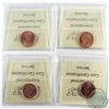 Image 2 : 1-cent 2005, 2007 Mag., 2010 Non Mag., & 2012 Mag. ICCS Certified MS-67 Red. 4pcs.