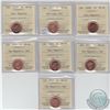Image 1 : 1-cent 2005P Mag, 2006 RCM Logo, 2006P Mag, 2007 Non Mag, 2008 Mag, 2011 Non Mag & 2012 Non Mag ICCS
