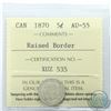 Image 1 : 5-cent 1870 Raised Border ICCS Certified AU-55