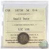 Image 1 : 5-cent 1875H Small Date ICCS Certified G-4.