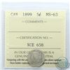 Image 1 : 5-cent 1899 ICCS Certified MS-63. Coin has light rose toning.
