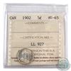 Image 1 : 5-cent 1902 ICCS Certified MS-65