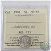 Image 1 : 5-cent 1907 ICCS Certified MS-63, A bright flashy coin.