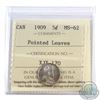 Image 1 : 5-cent 1909 Pointed Leaves ICCS Certified MS-62