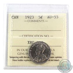 5-cent 1923 ICCS Certified AU-55