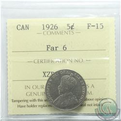 5-cent 1926 Far 6 ICCS Certified F-15