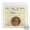 Image 1 : 5-cent 1942 Tombac ICCS Certified MS-65