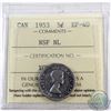 Image 1 : 5-cent 1953 NSF NL Mule ICCS Certified EF-40. A choice example of this variety.