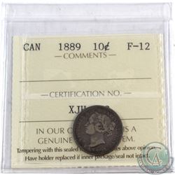 10-cent 1889 ICCS Certified F-12. **SCARCE**