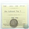 Image 1 : 10-cent 1893 Round Top 3 Obverse 6 ICCS Certified VF-20