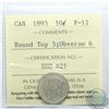 Image 1 : 10-cent 1893 Round Top 3 Obverse 6 ICCS Certified F-12