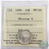 Image 1 : 10-cent 1896 Obverse 6 ICCS Certified MS-64  *LOW POP* 1 of 7 known