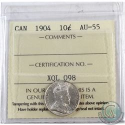 10-cent 1904 ICCS Certified AU-55.