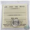 Image 1 : 10-cent 1920 ICCS Certified MS-65  Coin has a slight die rotation not mentioned on holder.