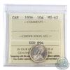Image 1 : 10-cent 1936 ICCS Certified MS-62