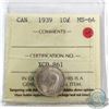 Image 1 : 10-cent 1939 ICCS Certified MS-64
