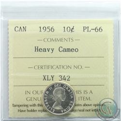 10-cent 1956 ICCS Certified PL-66 Heavy Cameo