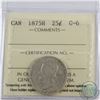 Image 1 : 25-cent 1875H ICCS Certified G-6. Solid date and details for grade.
