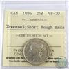 Image 1 : 25-cent 1886 Short Bough Ends, Obv.5 ICCS Certified VF-30.