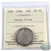 Image 1 : 25-cent 1906 Large Crown ICCS Certified EF-40