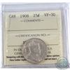 Image 1 : 25-cent 1908 ICCS Certified VF-30