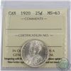 Image 1 : 25-cent 1920 ICCS Certified MS-63.